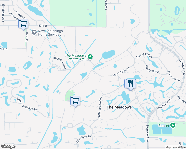 map of restaurants, bars, coffee shops, grocery stores, and more near 3572 Ferndell in Sarasota