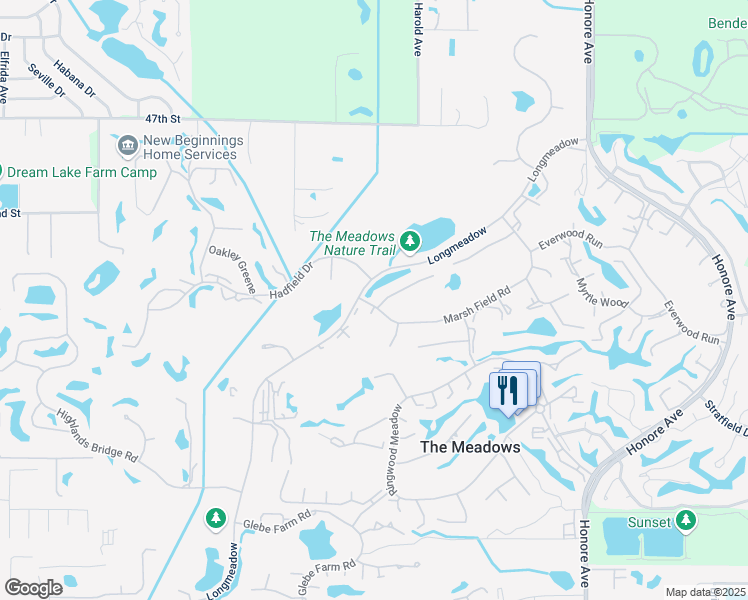map of restaurants, bars, coffee shops, grocery stores, and more near 4807 Greywood Lane in Sarasota