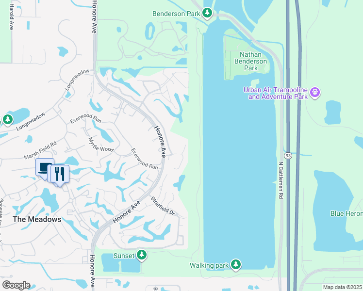 map of restaurants, bars, coffee shops, grocery stores, and more near 3834 Surrey Court in Sarasota