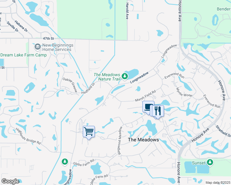 map of restaurants, bars, coffee shops, grocery stores, and more near 4807 Greywood Lane in Sarasota
