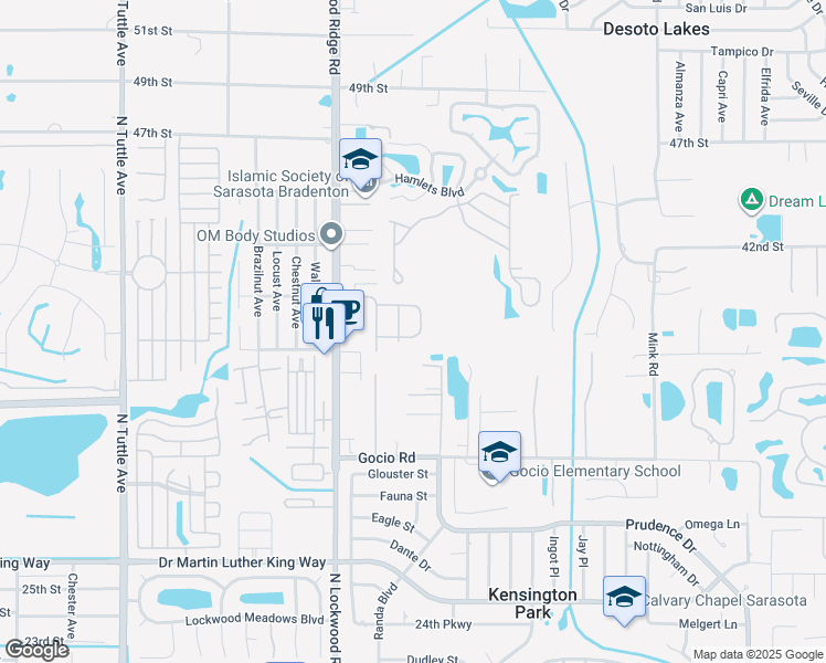 map of restaurants, bars, coffee shops, grocery stores, and more near 3974 Serenity Circle in Sarasota