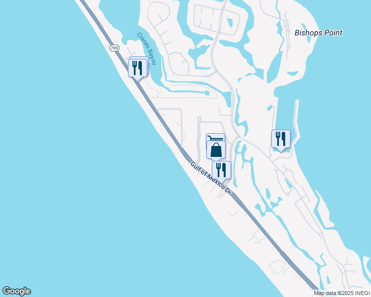 map of restaurants, bars, coffee shops, grocery stores, and more near 2900 Gulf of Mexico Drive in Longboat Key