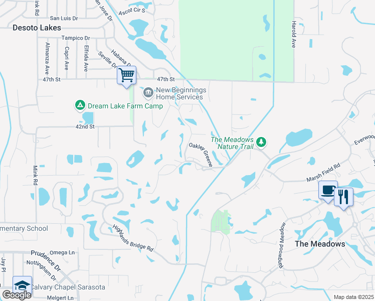 map of restaurants, bars, coffee shops, grocery stores, and more near 3952 Highland Oaks Drive in Sarasota