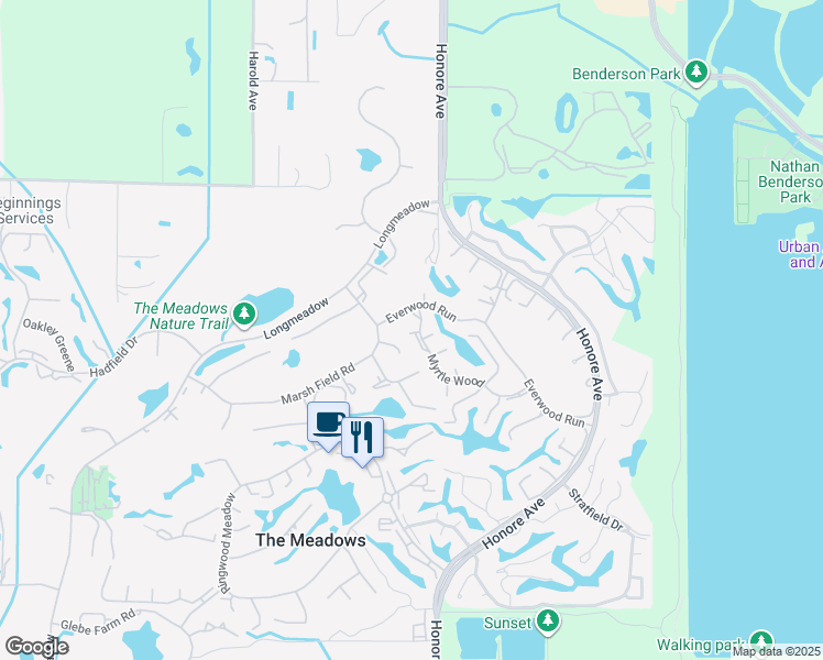 map of restaurants, bars, coffee shops, grocery stores, and more near 5222 Myrtle Wood in Sarasota