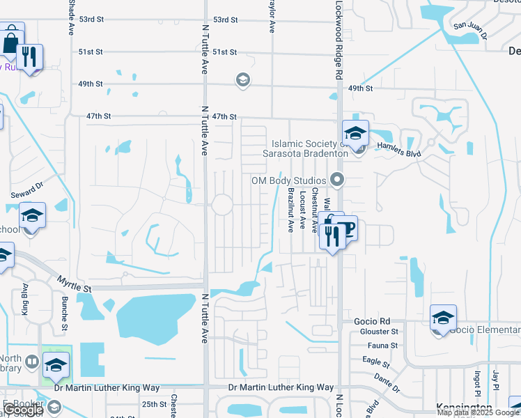 map of restaurants, bars, coffee shops, grocery stores, and more near 3936 Voorne Street in Sarasota
