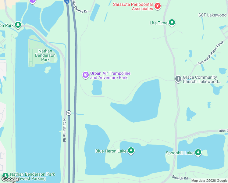 map of restaurants, bars, coffee shops, grocery stores, and more near Highway 93 in Sarasota