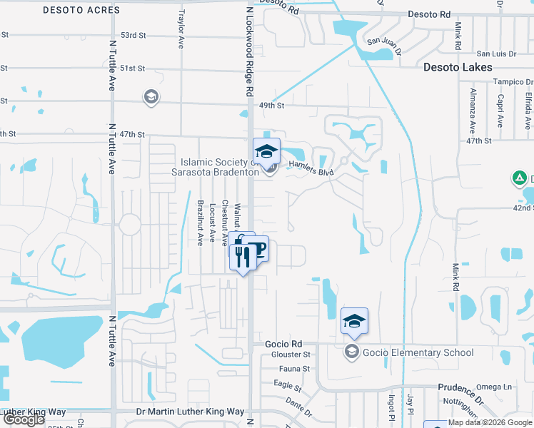 map of restaurants, bars, coffee shops, grocery stores, and more near 3255 Village Lane in Sarasota