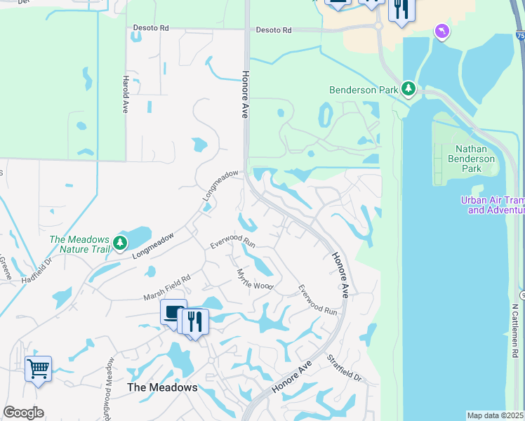 map of restaurants, bars, coffee shops, grocery stores, and more near 4572 Weybridge in Sarasota