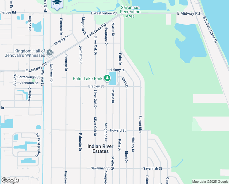 map of restaurants, bars, coffee shops, grocery stores, and more near 5104 Myrtle Drive in Fort Pierce