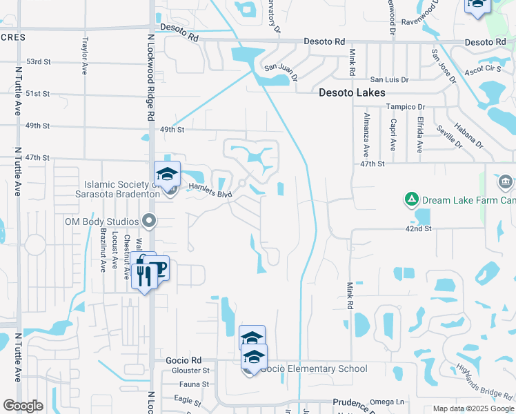 map of restaurants, bars, coffee shops, grocery stores, and more near 4348 Edinbridge Circle in Sarasota