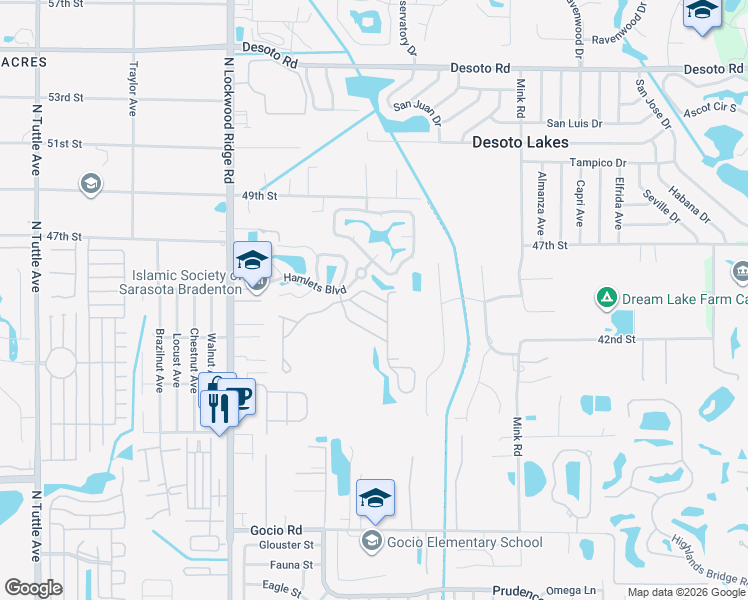map of restaurants, bars, coffee shops, grocery stores, and more near 4310 Edenrose Way in Sarasota