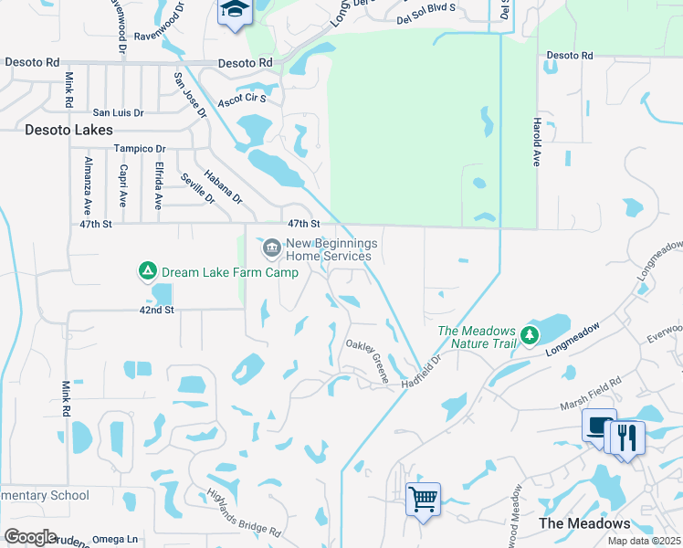 map of restaurants, bars, coffee shops, grocery stores, and more near 4424 Highland Park in Sarasota