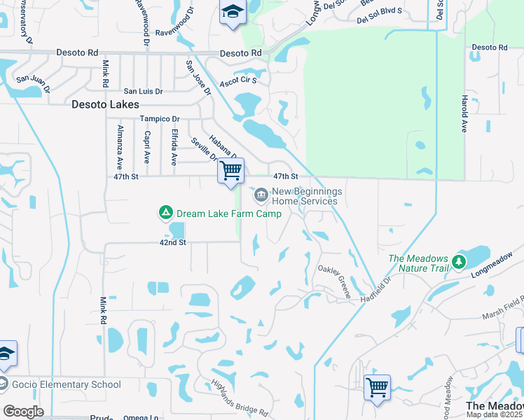map of restaurants, bars, coffee shops, grocery stores, and more near 4403 Highland Oaks Circle in Sarasota