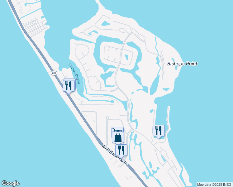 map of restaurants, bars, coffee shops, grocery stores, and more near 3111 Bayou Sound in Longboat Key