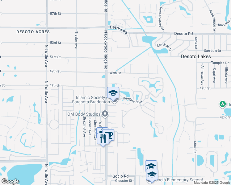 map of restaurants, bars, coffee shops, grocery stores, and more near 4566 Hidden View Place in Sarasota