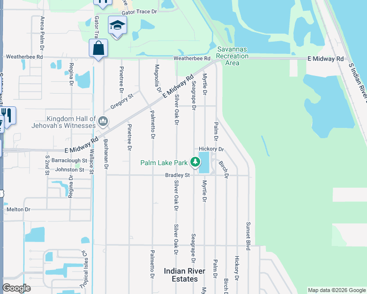 map of restaurants, bars, coffee shops, grocery stores, and more near 4912 Silver Oak Drive in Fort Pierce