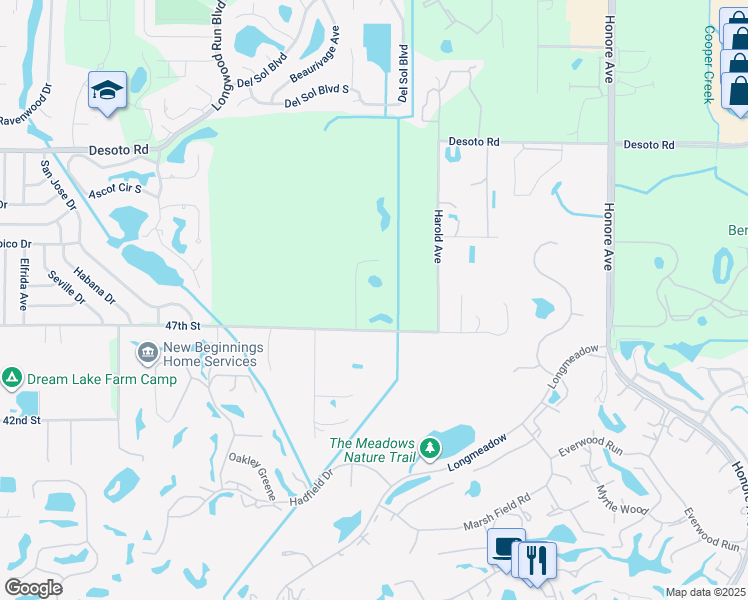 map of restaurants, bars, coffee shops, grocery stores, and more near 4675 47th Street in Sarasota