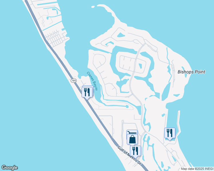 map of restaurants, bars, coffee shops, grocery stores, and more near 3261 Bayou Way in Longboat Key