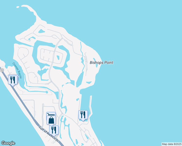 map of restaurants, bars, coffee shops, grocery stores, and more near 3030 Grand Bay Boulevard in Longboat Key