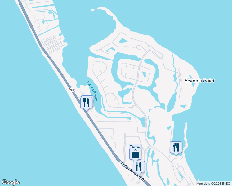 map of restaurants, bars, coffee shops, grocery stores, and more near 3261 Bayou Way in Longboat Key