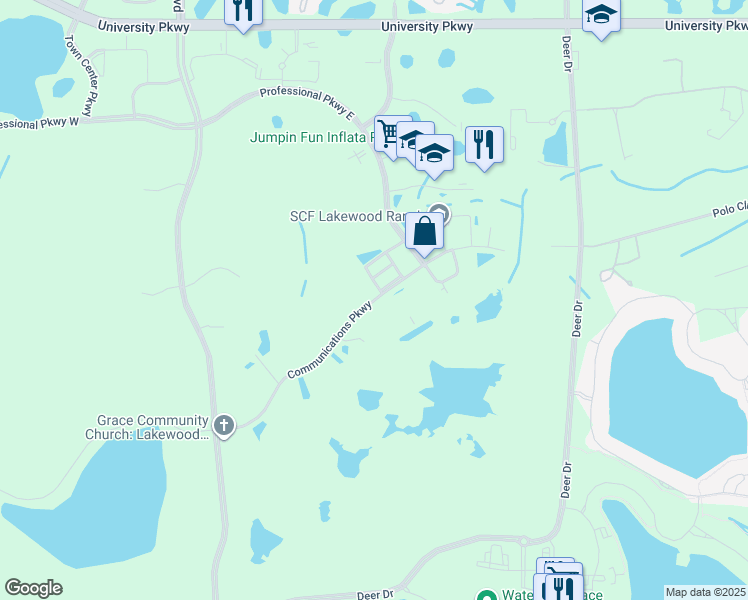 map of restaurants, bars, coffee shops, grocery stores, and more near 5461 Communications Parkway in Sarasota