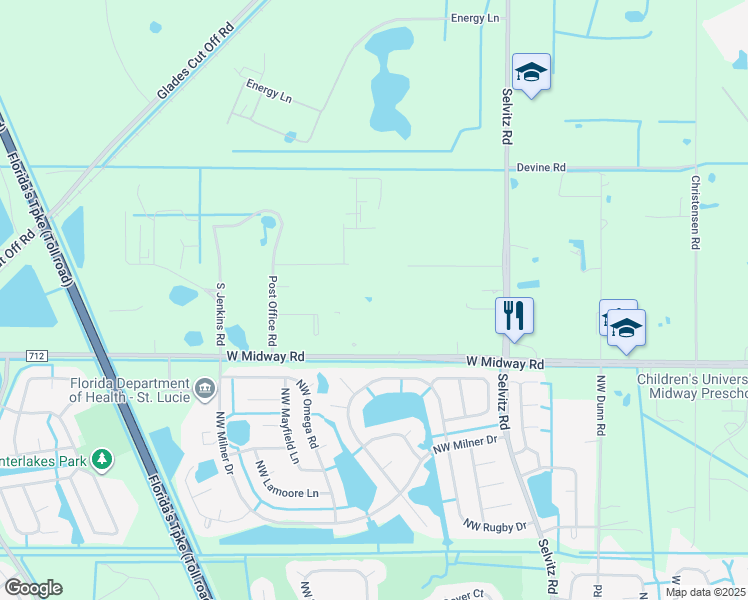 map of restaurants, bars, coffee shops, grocery stores, and more near Unnamed Road in Fort Pierce