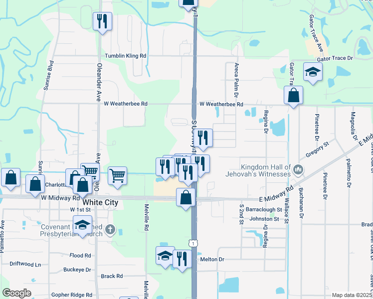 map of restaurants, bars, coffee shops, grocery stores, and more near 4807 South Us Highway 1 in Fort Pierce
