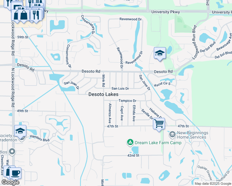 map of restaurants, bars, coffee shops, grocery stores, and more near 3849 Prado Drive in Sarasota