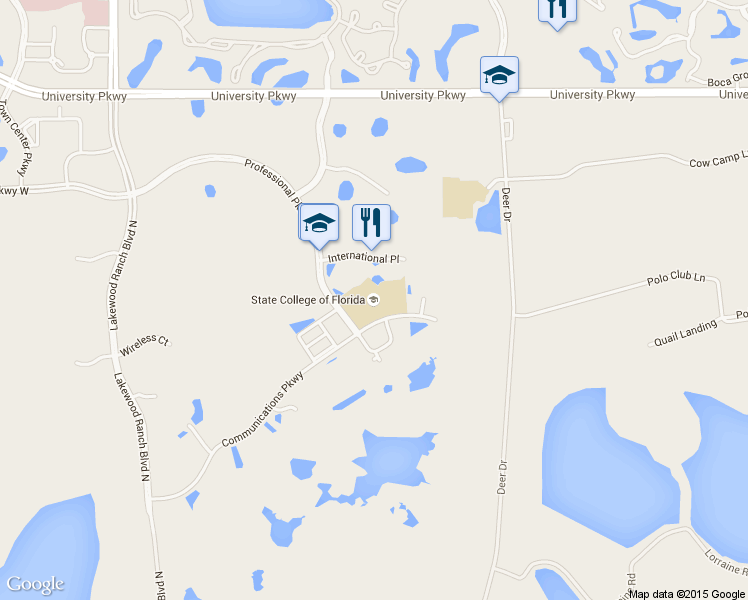 map of restaurants, bars, coffee shops, grocery stores, and more near 7131 Professional Parkway East in Sarasota