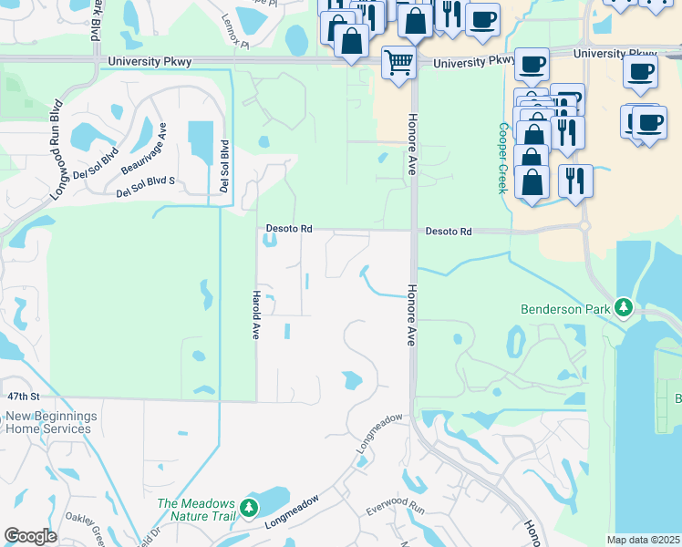 map of restaurants, bars, coffee shops, grocery stores, and more near 5223 Manorwood Drive in Sarasota