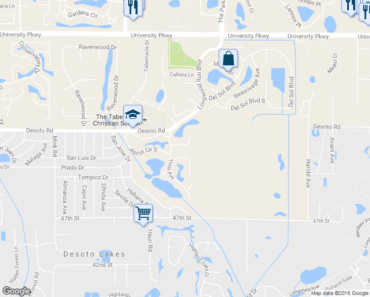 map of restaurants, bars, coffee shops, grocery stores, and more near 4620 San Siro Drive in Sarasota