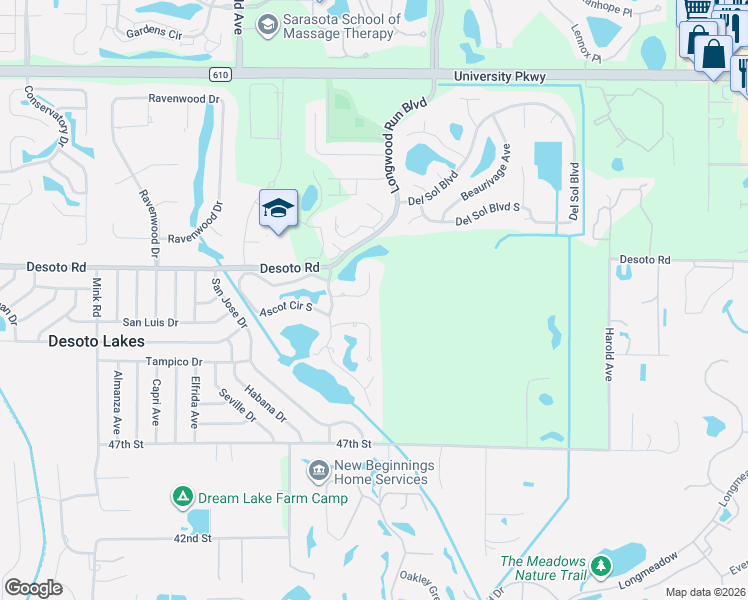 map of restaurants, bars, coffee shops, grocery stores, and more near 4620 San Siro Drive in Sarasota