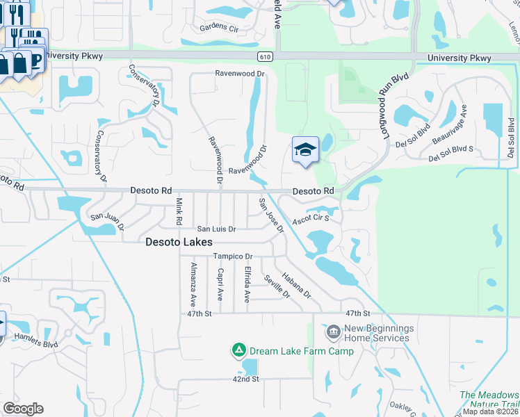 map of restaurants, bars, coffee shops, grocery stores, and more near 4034 Felipi Lane in Sarasota