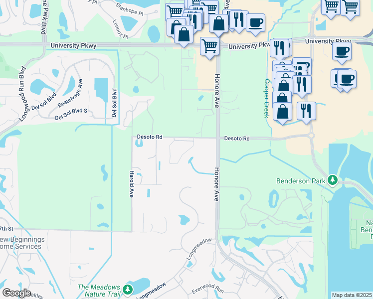 map of restaurants, bars, coffee shops, grocery stores, and more near 5223 Manorwood Drive in Sarasota