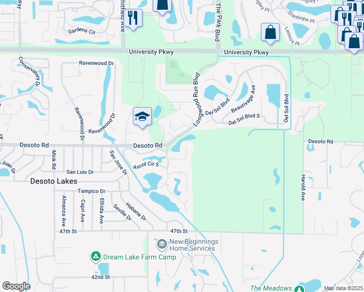 map of restaurants, bars, coffee shops, grocery stores, and more near 4671 San Siro Drive in Sarasota