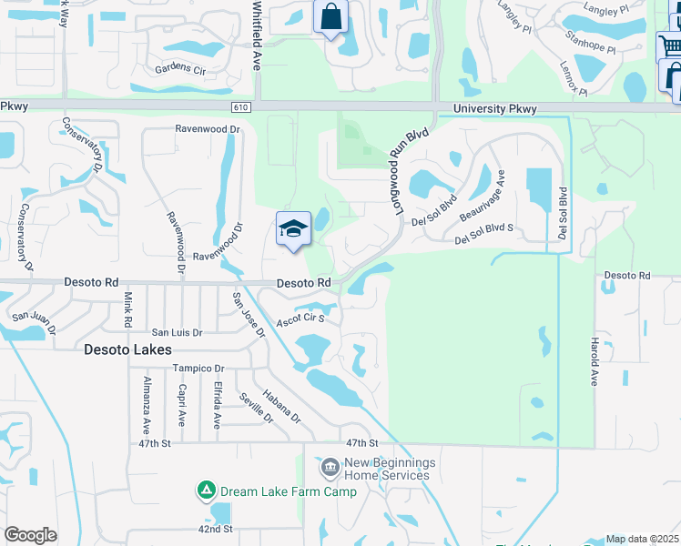 map of restaurants, bars, coffee shops, grocery stores, and more near 4151 Desoto Road in Sarasota