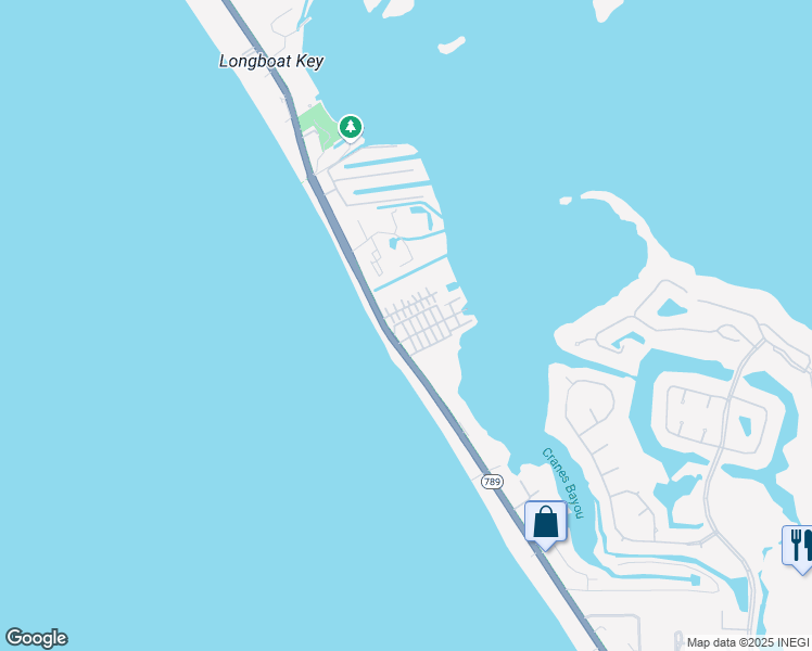 map of restaurants, bars, coffee shops, grocery stores, and more near 413 Main Street Drive in Longboat Key