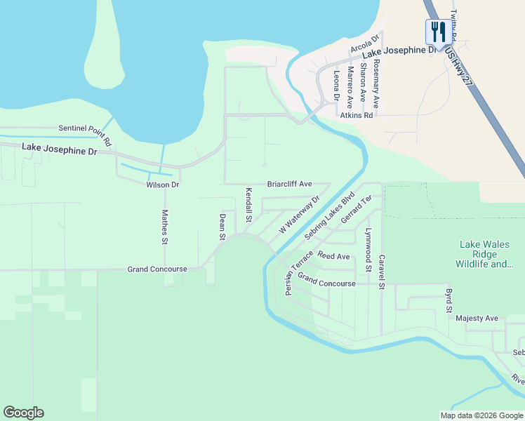 map of restaurants, bars, coffee shops, grocery stores, and more near Keel Avenue & Wilson Street in Sebring