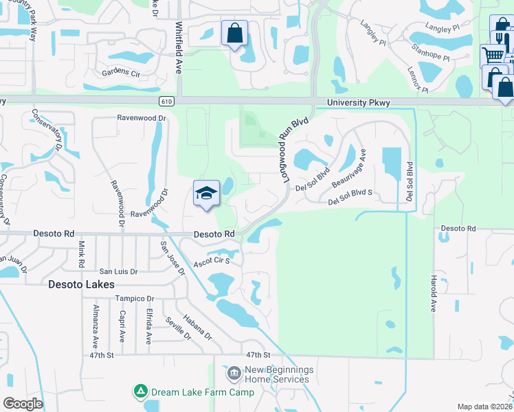 map of restaurants, bars, coffee shops, grocery stores, and more near 5614 Monte Rosso Road in Sarasota