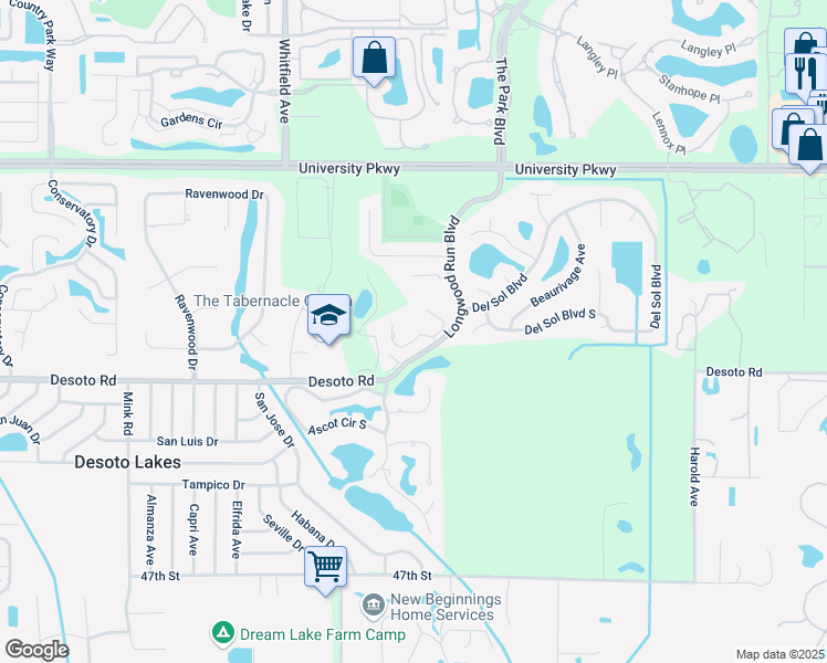 map of restaurants, bars, coffee shops, grocery stores, and more near 5614 Monte Rosso Road in Sarasota