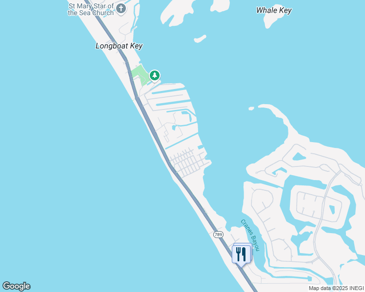 map of restaurants, bars, coffee shops, grocery stores, and more near 42 Main Street Drive in Longboat Key