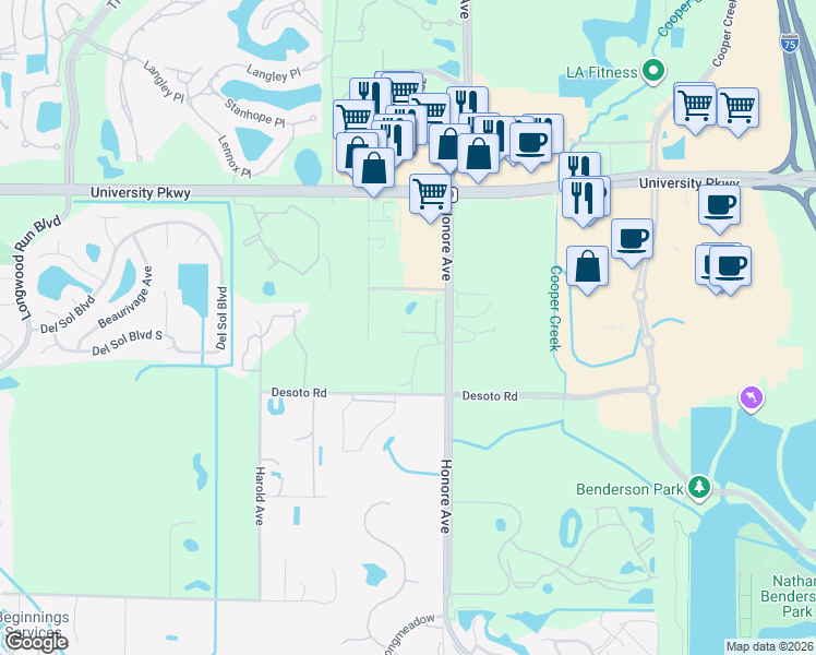 map of restaurants, bars, coffee shops, grocery stores, and more near 4936 Oarsman Court in Sarasota