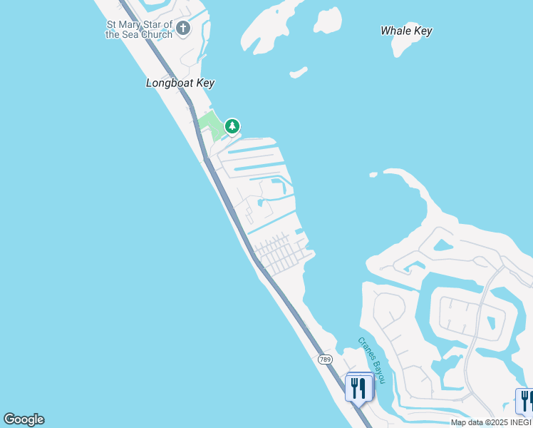map of restaurants, bars, coffee shops, grocery stores, and more near 831 Bayport Way in Longboat Key