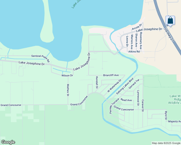 map of restaurants, bars, coffee shops, grocery stores, and more near 4403 Briarcliff Avenue in Sebring