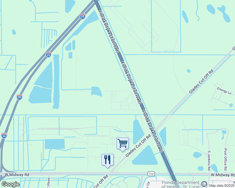 map of restaurants, bars, coffee shops, grocery stores, and more near 6120 Glades Cut Off Road in Fort Pierce