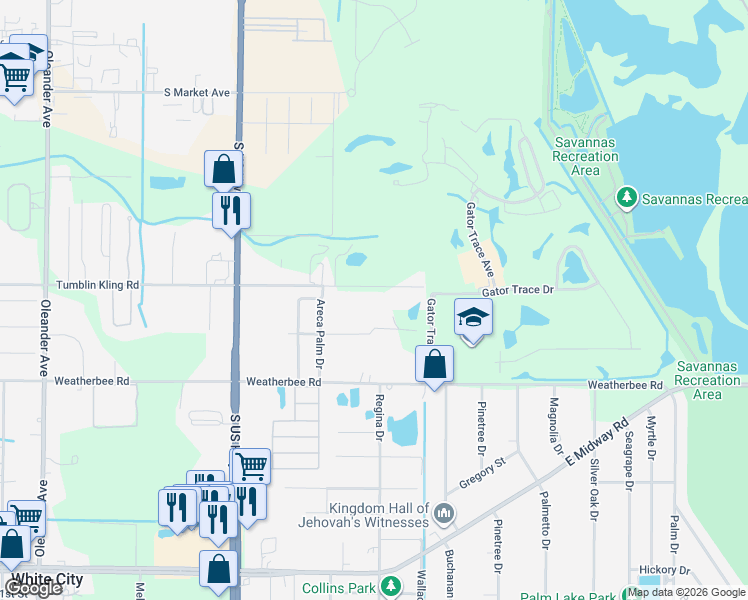 map of restaurants, bars, coffee shops, grocery stores, and more near 200 Jeffrey Lane in Fort Pierce