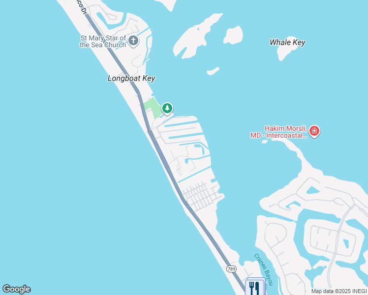 map of restaurants, bars, coffee shops, grocery stores, and more near 618 Bayport Way in Longboat Key