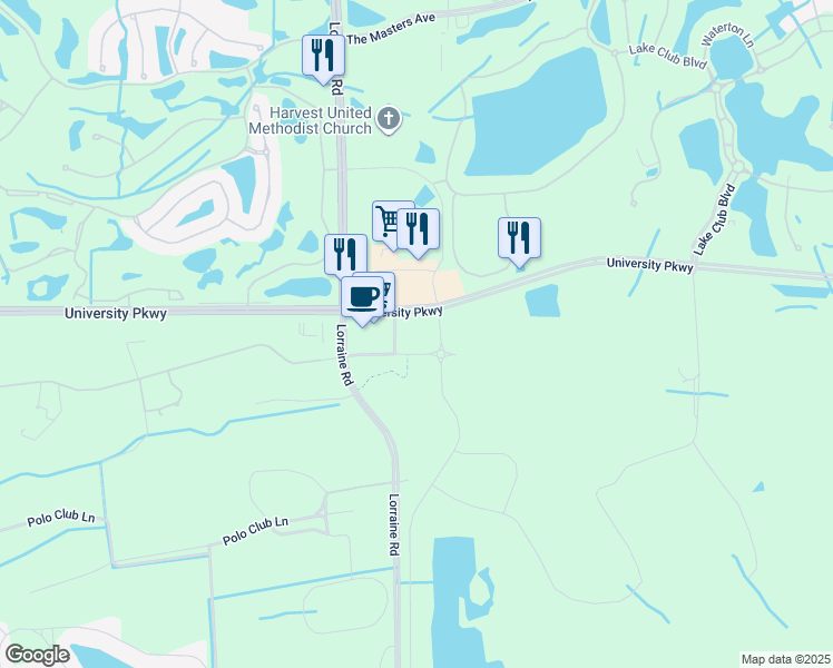 map of restaurants, bars, coffee shops, grocery stores, and more near 4 University Parkway in Sarasota