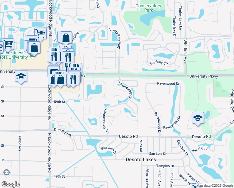 map of restaurants, bars, coffee shops, grocery stores, and more near 5916 Bonaventure Place in Sarasota