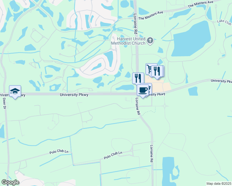 map of restaurants, bars, coffee shops, grocery stores, and more near 479 University Parkway in Bradenton